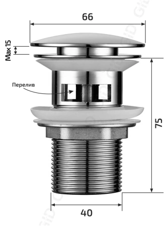 Донный клапан Gid Minucia 73303K хром