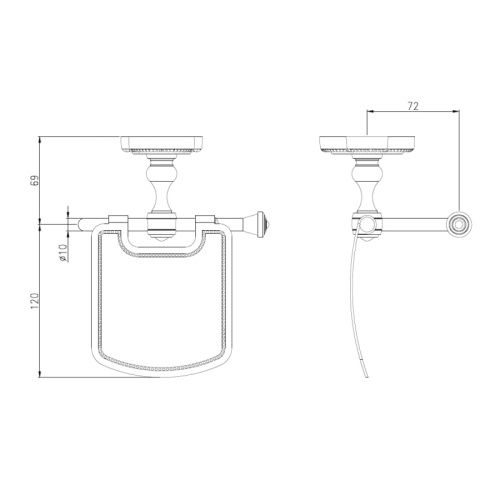 Бумагодержатель Bronze de Luxe ROYAL R25003 - фото 3