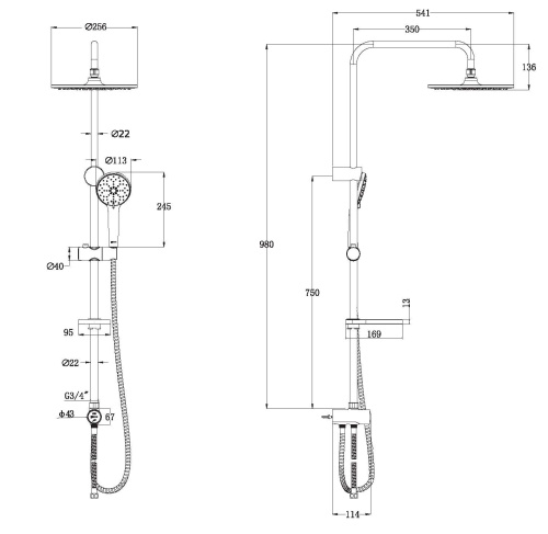 Душевой гарнитур LeMark LM8809C настенный хром - фото 2