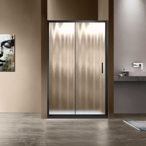 Душевая дверь Vincea Garda VDS-1G120CHB 120х190 стекло текстурное профиль черный