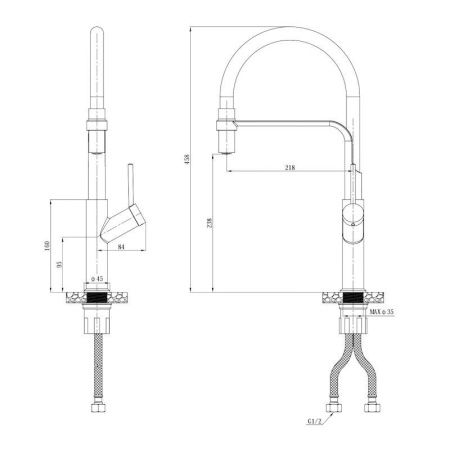 Смеситель для кухни Esko Kitchen K50GW на мойку золото/бежевый