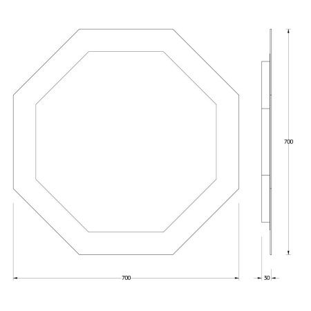 Зеркало с подсветкой Evoform Ledshine BY 2504 70х70 подвесное
