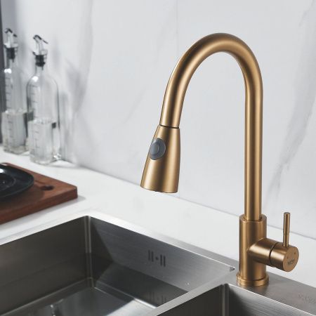 Смеситель для кухни Raffine F213G на мойку золото