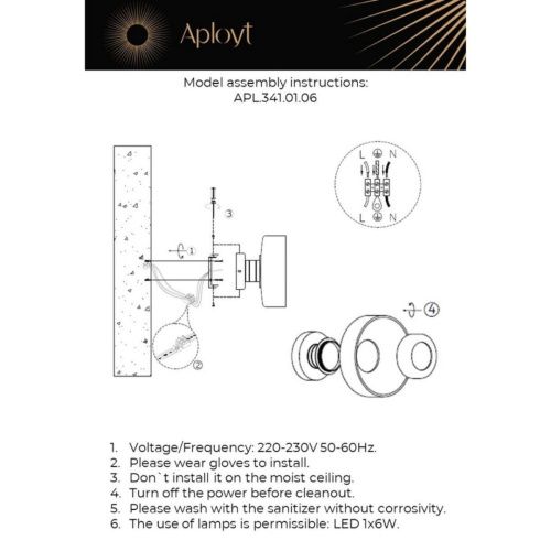 Светильник настенный Aployt Eloiza (Елоиза) APL.341.01.06 - фото 2
