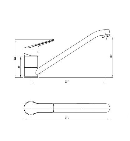 Смеситель для кухни Rush Samui SA0930-26 на мойку хром