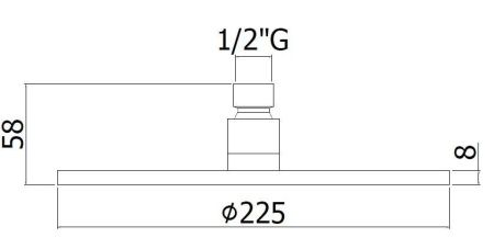 Верхний душ Paffoni Master ZSOF074HG 25х25 золото