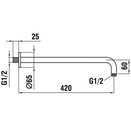 Кронштейн для верхнего душа Laufen HF960109100001 хром