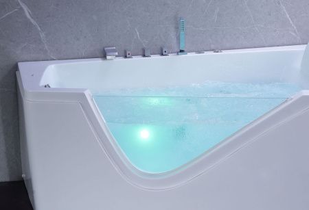 Ванна акриловая гидромассажная Gemy G9056 B R 170х130 пристенная асимметричная с каркасом