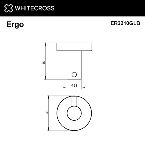Крючок Whitecross ERGO gold brushed ER2210GLB - фото 2