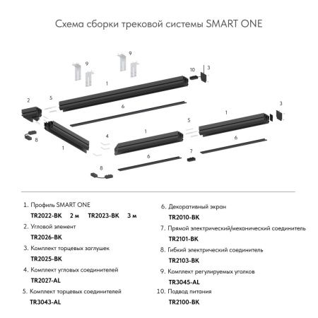 Соединитель профиля Denkirs Smart One (Смарт Оне) TR3043-AL