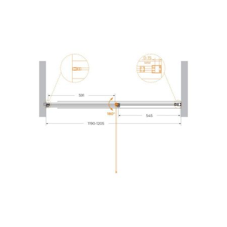 Душевая дверь Cezares URBAN URBAN-B-12-120-C-CR 120х195 стекло прозрачное профиль хром