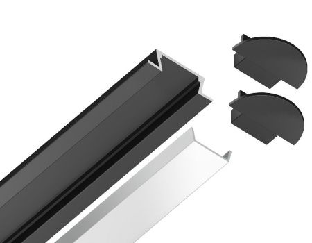 Алюминиевый встраиваемый профиль Ambrella Light Alum Profile (Алум Профиле) GP1001BK