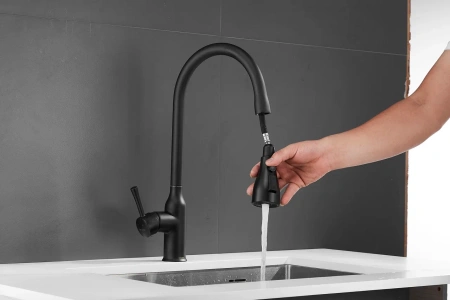 Смеситель для кухни Shevanik S163H на мойку черный