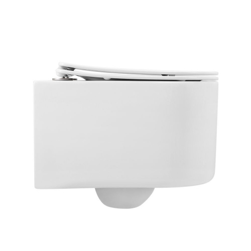 Унитаз подвесной Art&Max Rimini AM204CHR/SC белый с сиденьем микролифт каскадный смыв - фото 4