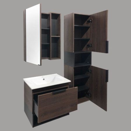 Тумба с раковиной Comforty Франкфурт 00004150530CF 60х50 подвесная цвет коричневый