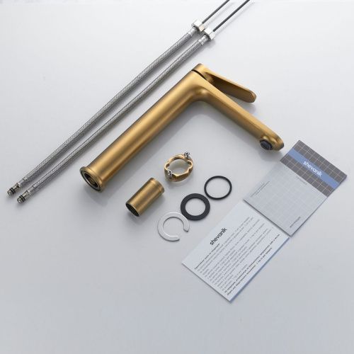 Смеситель для раковины Shevanik S43G S4311G на столешницу золото - фото 4