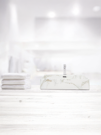 Раковина из сантехнического фаянса WeltWasser WW SK 10000004543 40 см накладная цвет белый/серый без отверстий под смеситель