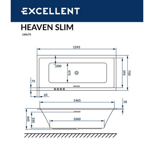 Ванна гидромассажная Excellent HEAVEN WAEX.HEV16S.NANO.GL 180х80  прямоугольная - фото 4