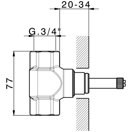 Встраиваемая часть запорного вентиля 3/4" Cisal ZA00331004