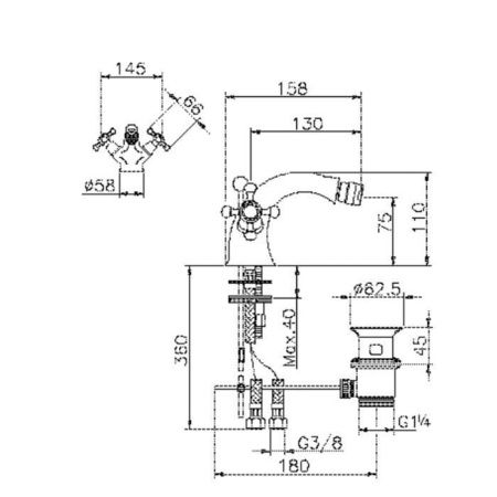Смеситель Cisal Victorian VT00055027 на биде бронза
