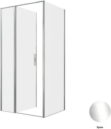 Душевой уголок Allen Brau Priority 3.31028.00 + 3.31040.00 100х80 стекло прозрачное профиль хром без поддона