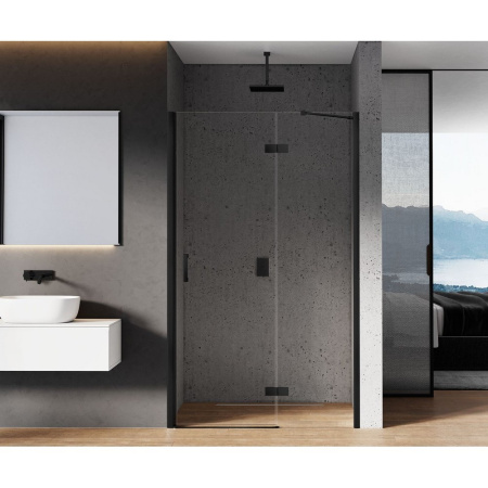 Душевая дверь New Trendy NEW RENOMA Black D-0365A 110х195 стекло прозрачное профиль черный