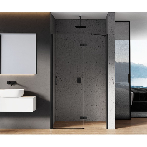 Душевая дверь New Trendy NEW RENOMA Black D-0196A 90х195 стекло прозрачное профиль черный - фото 2