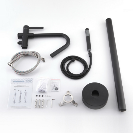 Смеситель Bond Circle B05-4988 напольный черный матовый без термостата