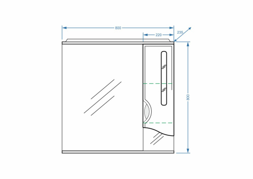 Зеркало-шкаф Stella Polar Сильва SP-00000206 80х15х80 подвесной цвет белый - фото 2
