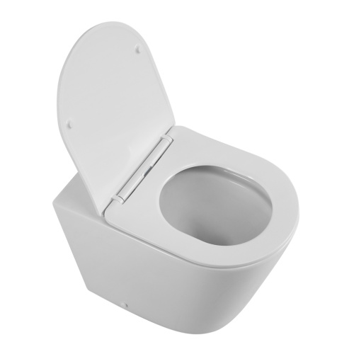 Унитаз приставной BelBagno FLAY-R BB1003CBR/SC белый с сиденьем микролифт безободковый каскадный смыв - фото 2