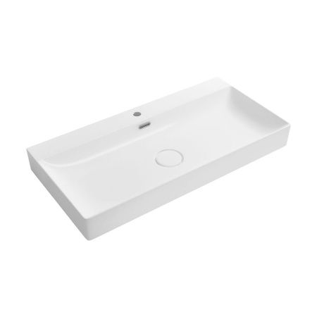 Раковина из сантехнического фарфора Wellsee Bromance 151601000 90х50 накладная цвет белый 1 отверстие под смеситель