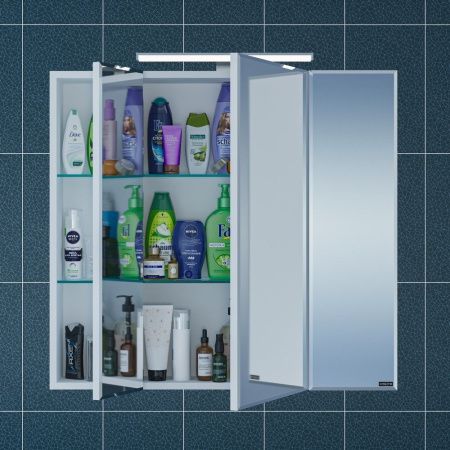 Зеркало-шкаф СанТа Стандарт 113011 80х70 подвесной цвет белый