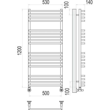 Полотенцесушитель водяной Terminus 4670078513427 55х120 хром