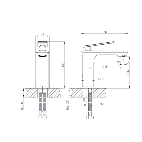 Смеситель Rush PALM PL2530-11 на раковину хром - фото 2