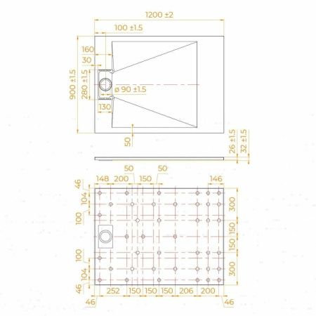 Душевой поддон из стеклопластика RGW SMC 553702912-01 120х90 белый