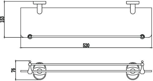 Полка в ванную комнату Savol S-007091 - фото 3