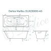 Ванна чугунная Delice Malibu DLR230610-AS 180х80 пристенная прямоугольная без ножек с антискользящим покрытием