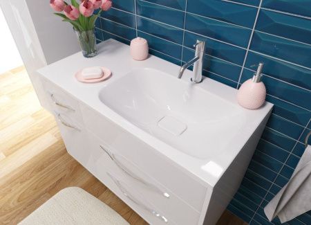 Раковина из искусственного камня Эстет Барселона ФР-00003478 90х50 накладная цвет белый