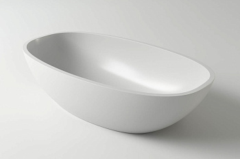 Раковина из искусственного камня Holbi TEFIA 1.02.008.11.1 63х35 накладная цвет белый матовый без отверстий под смеситель