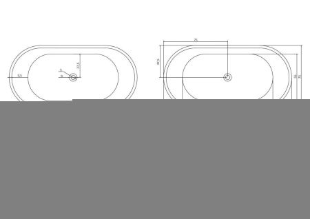 Ванна акриловая Cerutti SPA CT10302 150х75 отдельностоящая овальная с ножками