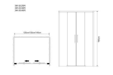 Душевая дверь Grossman Fly GR-D120Fl 120х190 стекло прозрачное профиль хром