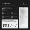 Ванна чугунная Vinsent Veron Devon VDV1757545H/VH0012CH-AS 175х75 пристенная прямоугольная с ножками с ручками