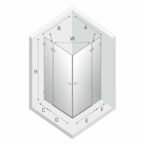 Душевой уголок New Trendy AVEXA Chrome EXK-1527 100х100 стекло прозрачное профиль хром без поддона - фото 3