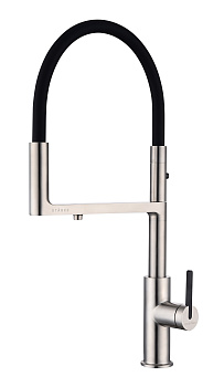 Смеситель для кухни Paulmark TORNADO To213402-NI на раковину никель без термостата