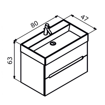 Тумба с раковиной Orka Malta 5001476 80х50 подвесная цвет черный