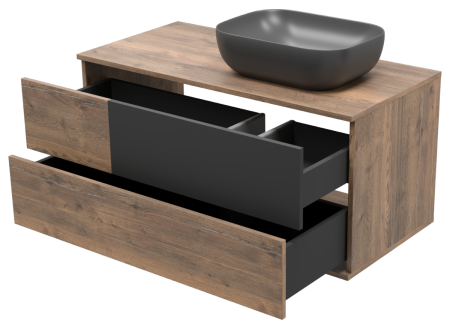 Тумба под раковину Misty Коломбо П-Кол-01100-074ПП 100х50 подвесная цвет серый/коричневый