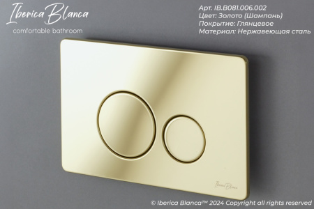 Клавиша смыва механическая Iberica Blanca INOX-O IB.B081.006.002 цвет желтый