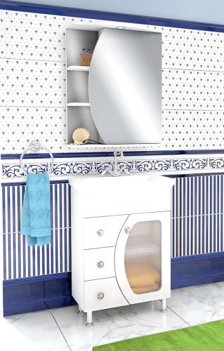 Зеркало-шкаф RUNO ЛИНДА 1082 60х75 подвесной цвет белый - фото 3