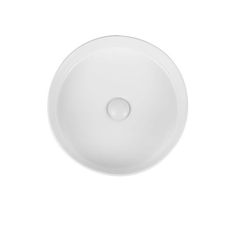 Раковина из сантехнического фарфора Vincea VBS-216 40х40 накладная цвет белый без отверстий под смеситель