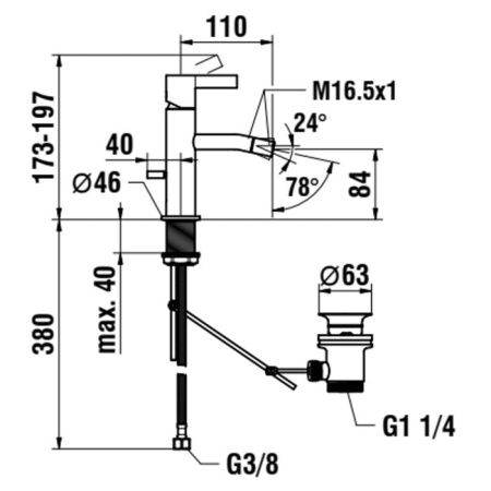 Смеситель Laufen Kartell 3.4133.1.090.101.1 на биде хром